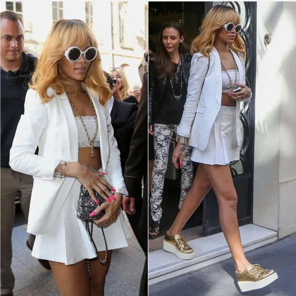 Vintage Chanel round sunglasses black frames purple lens - Picture 3 of 13